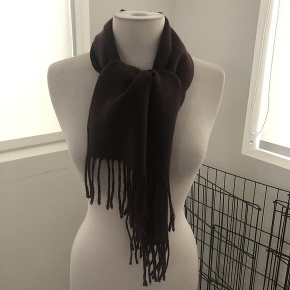 Men Women's Fleece Scarf Plain Winter Wrap - Picture 1 of 2